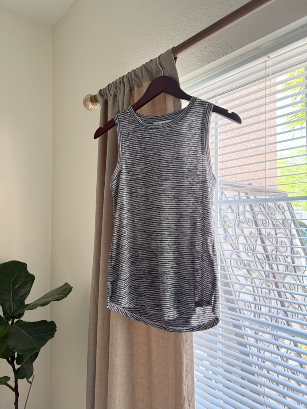 Athleta Blue & White Striped Tank